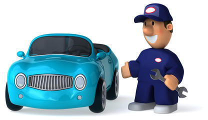 Obraz premium Fun mechanic - 3D Illustration