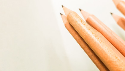 Pencil design for advertising and banner on white paper background