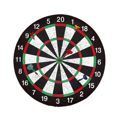 Old target dartboard isolate on white background.