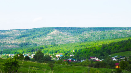 Village in the mountains.Picturesque landscape.