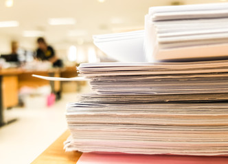 Paper Document on office background concept,design for advertising and poster.