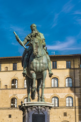 Fototapeta na wymiar Equestrian Monument of Cosimo I in Florence