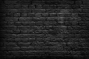Old black brick wall background.