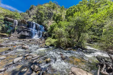 Fototapete Rund La Periquera waterfalls of Villa de Leyva Boyaca in Colombia South America © snaptitude