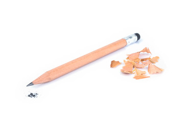 Isolated pencil on pure white background