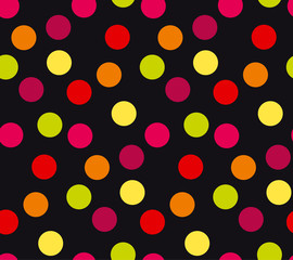Levendig kleurrijk willekeurig polka dot naadloos patroon