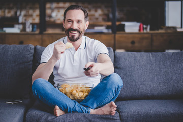 man watching tv