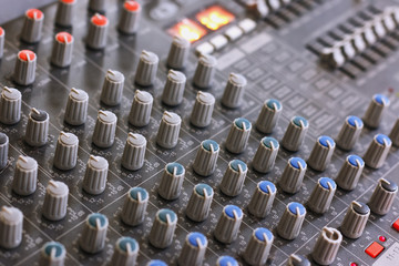 professional mixing console silver color