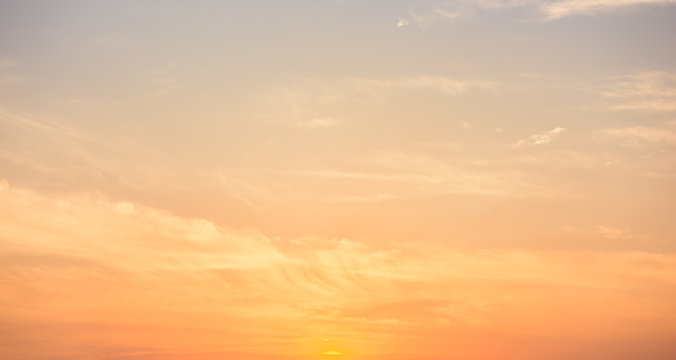 Fototapeta Panoramiczne niebo zachód słońca