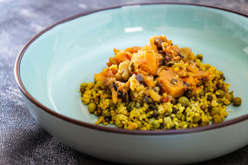 Vegetarian meals Bulgur - Butternut and oriental bean