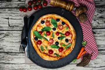 tasty pizza on a the table