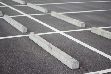 Car parking lot with white mark