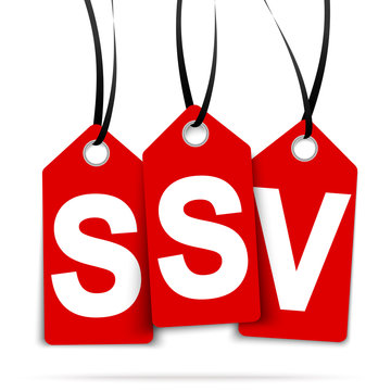 three hangtags with SSV