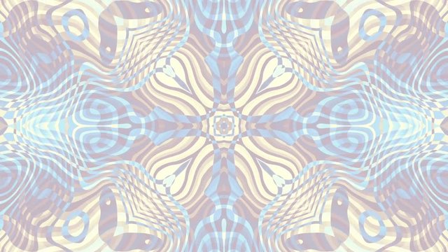 Symmetric abstract retro ornament. Abstract footage in Art Nouveau style. Loop footage.