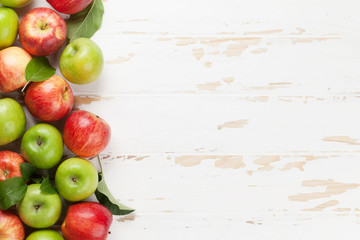 Green and red apples