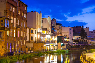 Fototapeta na wymiar Bydgoszcz during the night, Poland