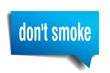 don't smoke blue 3d speech bubble