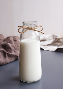 bottle of drink yogurt, homemade and traditional