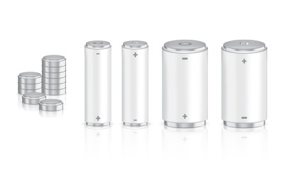 Mock up Realistic Metal Battery Product  isolated Background illustration.