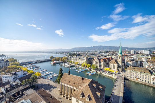 Z&uuml;rich Stadtansicht, Schweiz