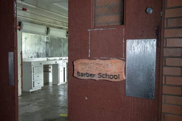 Barber school in abandoned prison