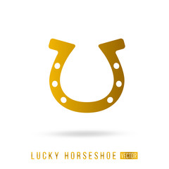 lucky horseshoe - golden vector