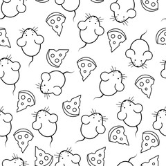 Fototapeta premium seamless pattern - mouse and cheese