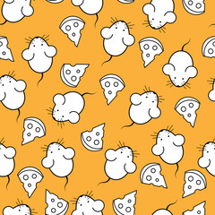 seamless pattern - mouse and cheese