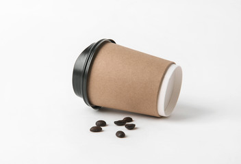 coffee paper cup. mock up for creative design branding.