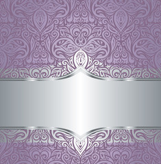 Wedding Floral violet silver vector holiday background design
