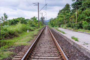 Fototapeta na wymiar Railway and the platform