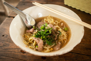 Thai-Chinese styled Noodle in the bowl