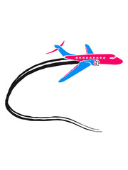 bunt chemtrails dampf abgase linien linienflugzeug flugzeug fliegen pilot urlaub reisen flug jumbojet groß design cool clipart