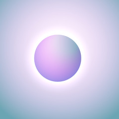 Abstract gradient background, shinig circle. Cosmic sky concept