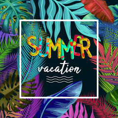 Summer vacation background vector. Summer holidays and beach holidays.
