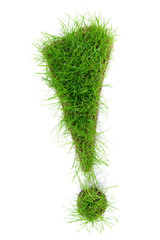 Ausrufezeichen aus Gras - Wiese Freigestellt