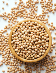 dry raw chickpeas in a bowl