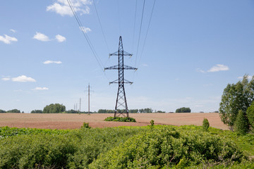 poles with power lines