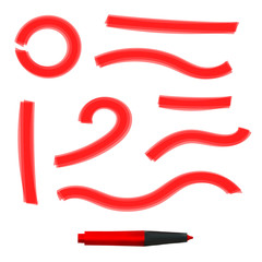 Creative vector illustration of color highlight stripes isolated on background. Markers drawn brushes line. Stroke art design. Abstract concept graphic element