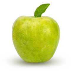 Green Apple isolated on white. Clipping Path
