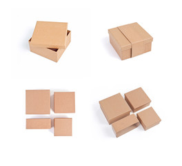 Set of cardboard boxes for packaging