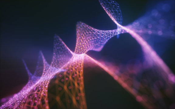 Abstract background colored fluid design. Abstract image of mesh, lines and dots in colorful fluid form. Colored background design.