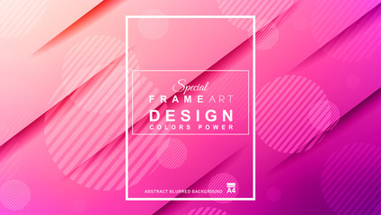 Cover or Flyer layout with Geometric colorful background with high saturated gradients
