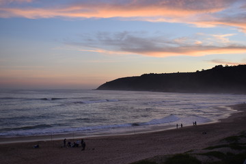 Obraz premium Colorful view of famous Dolphin Point Lookout (Dolphin´s Point) at sunset in Wilderness, South Africa