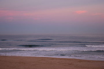 Beautiful beach in Wilderness at sunset in South Africa