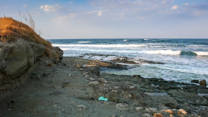 Amazing Sunset Seascape of the coastline of Lozenets, Burgas region, Bulgaria