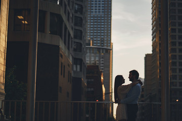 elegant couple in a city