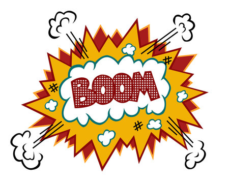 Boom comic text illustration isolated on white