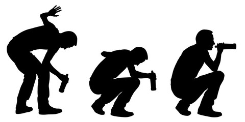 Drunk men with bottle isolated on white