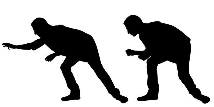 Silhouettes of sneaky thieves isolated on white